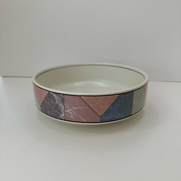 Vintage Vegetable Bowl Mikasa Piazza Intaglio 8.5 inch Memphis Style Post Modern - Picture 3 of 9